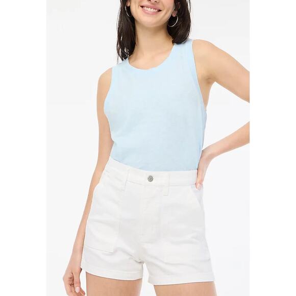 NEW J. Crew Women’s Size 6 (28) Optic White‎ Wash White Utility Denim Short NWT - Picture 1 of 7